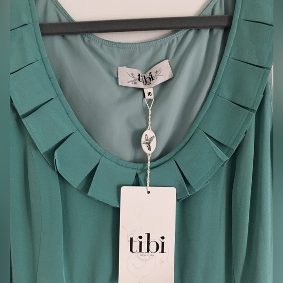 NWT Tibi 100% Tiffany Robins egg blue silk dress M - Picture 4 of 13